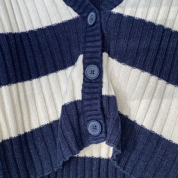 American Eagle Cropped Blue White Striped Sweater S - Picture 3 of 5